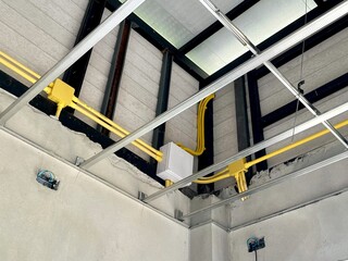 Components of the smooth plaster ceiling C-line structure under the roof