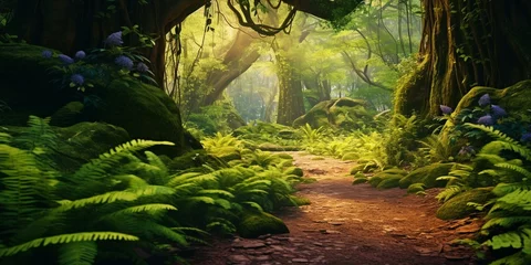  enchanted path through magical forest cinematic 4k © Young