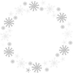Fototapeta na wymiar snowflake wreath, snowfall frame.