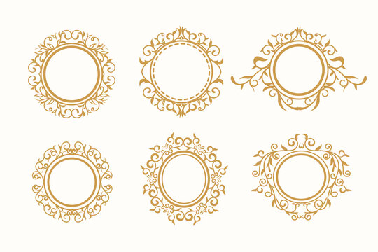 Circular leaves Ornament Template Design. Luxury Ornament Wedding Decoration Business. vector illustration - Powered by Adobe
