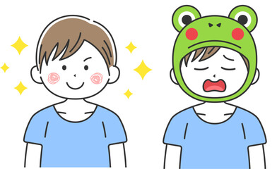 男性の蛙化現象のイラスト