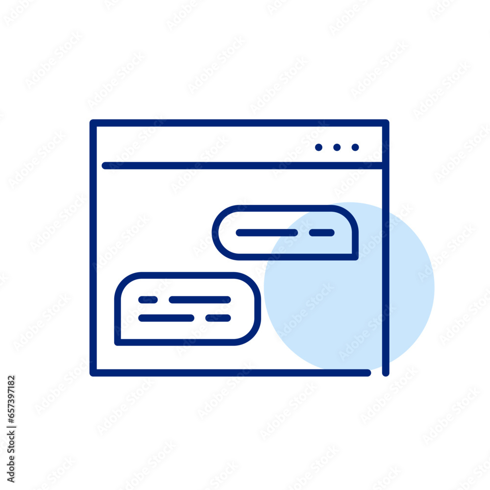 Wall mural chatting in a web browser. forum dm communication interface. pixel perfect, editable stroke icon