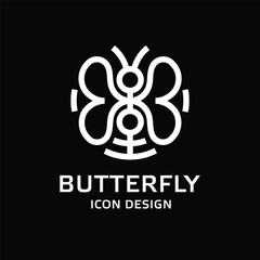 butterfly outlines symbol design icon