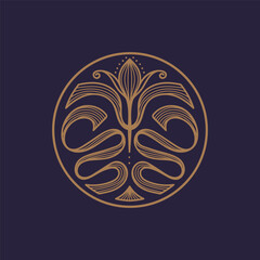 Abstract flower outlines vector design