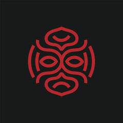 abstract simple ethnic mask line art