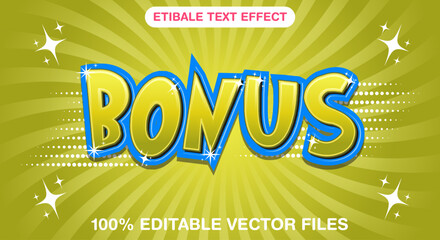 Bonus 3d fully editable vector eps text effect template
