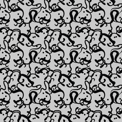 Creative Hand drawn Seamless Pattern of Print Art Abstract background for textile