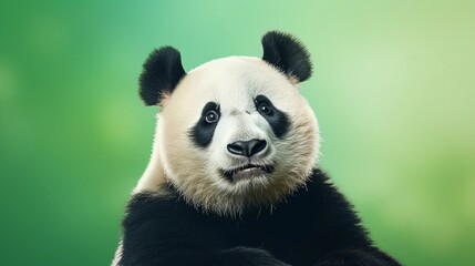 Obraz premium Close-up of an awesome male panda with textured background and space for text, background image, AI generated