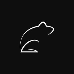 frog simple line logo template 