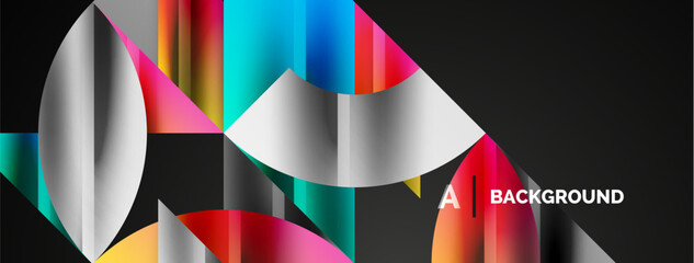 Obraz premium Geometric abstract background with abstract geometric shapes. Concept of creative technology, digital art, social communication, modern science for poster, cover, banner, brochure, website