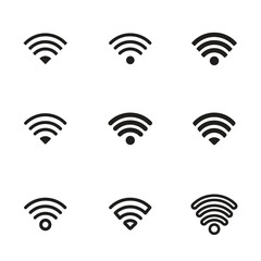 Wifi icon set line art style
