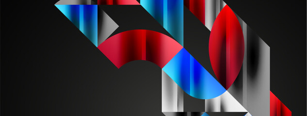 Geometric abstract background with abstract geometric shapes. Concept of creative technology, digital art, social communication, modern science for poster, cover, banner, brochure, website