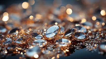 Silver Color Particles Pattern Glitter Selective Focused Background