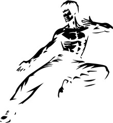 Bruce Lee,Martial Law Vector Silhouette - obrazy, fototapety, plakaty