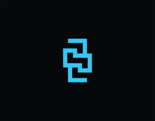 3d letter s logo illustration, S monogram with black background 