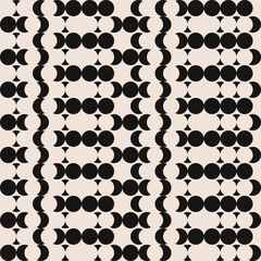 Seamless monochrome circle pattern , abstract geometric vector background from circles