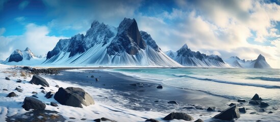 Exciting winter excursion to popular Iceland tourist attractions Stokksnes cape and Vestrahorn Mountain