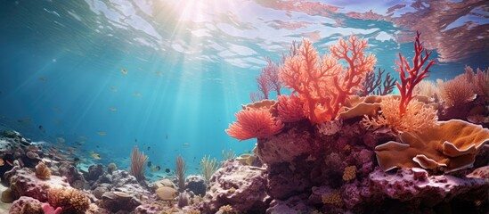 Coral protection in Cozumel Mexico With copyspace for text - obrazy, fototapety, plakaty