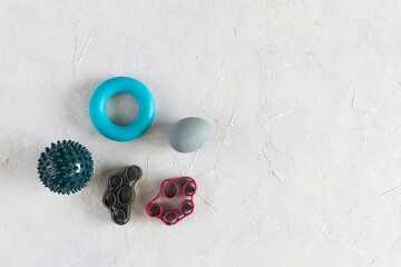 Hand gripper silicone finger expander for wrist strength, ball, egg, circle.