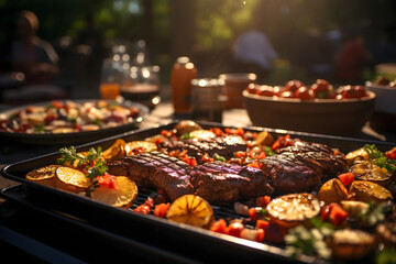 barbecue on the grill	