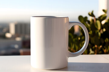 mug or cup of coffee on the table mockup
