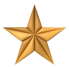 Obraz premium Gold star 3d symbol shiny icon decorative for element