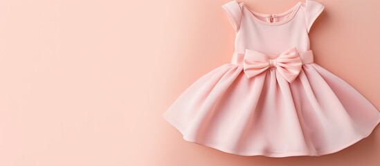 Stylish childs dress exuding beauty and elegance in clothing Secluded isolated pastel background Copy space