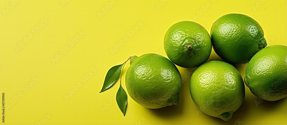 Poster copy space image on isolated background with a fresh lime
