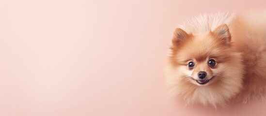 Obraz premium small dog breed isolated pastel background Copy space