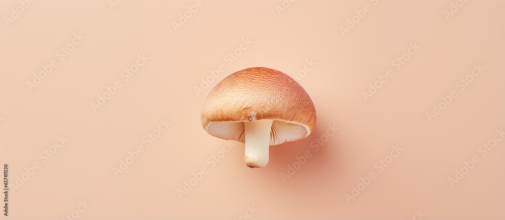 Poster copy space image on isolated background with mushroom