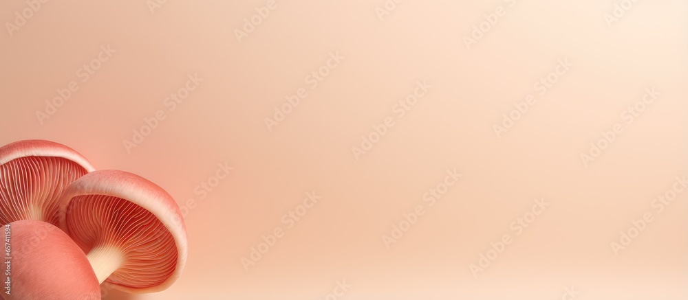 Poster copy space image on isolated background with mushroom