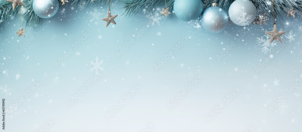 Fototapete copy space image on isolated background with festive elements and room for writing