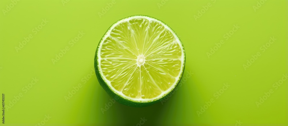 Poster copy space image on isolated background with a fresh lime