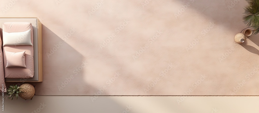 Poster copy space image on isolated background carpet for interior decoration rendered in cgi