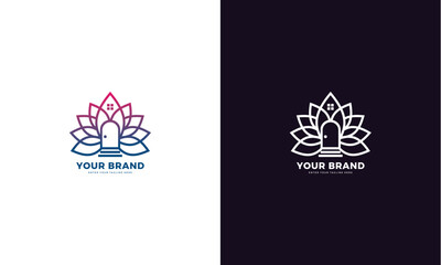 Lotus house logo, vector graphic design
