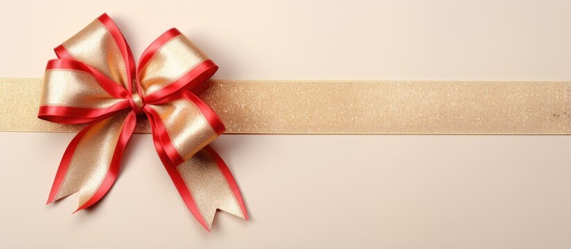 copy space image on isolated background with a bright red ribbon