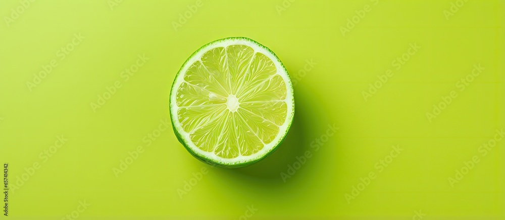 Poster copy space image on isolated background with a fresh lime
