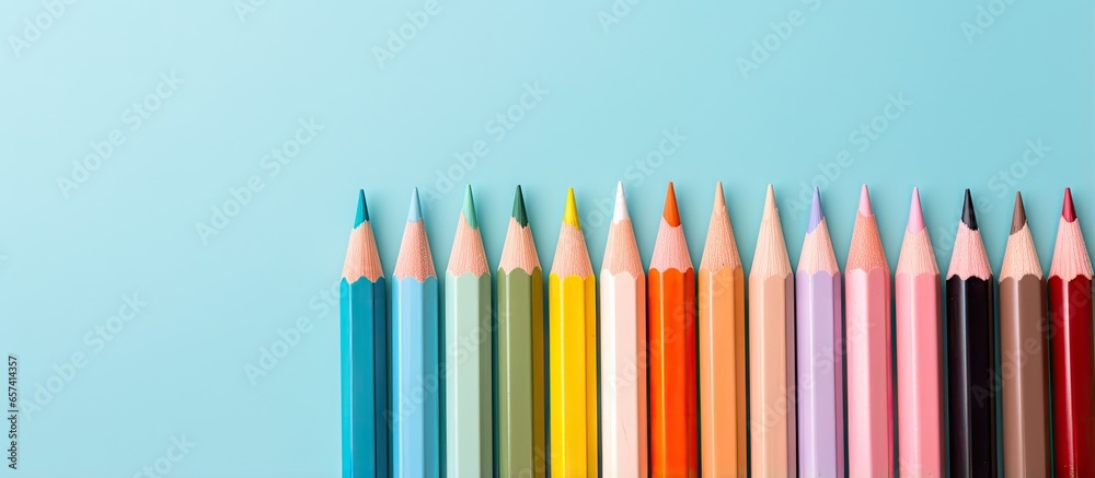 Aufkleber copy space image on isolated background with color pencils isolated