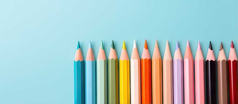 copy space image on isolated background with color pencils isolated