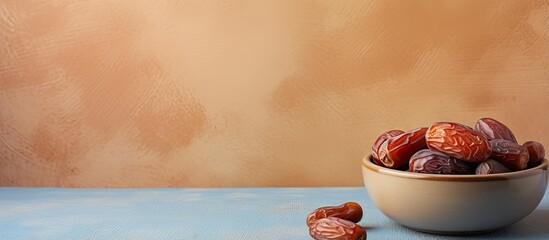 copy space image on isolated background isolation of dried date bowl
