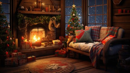 Christmas themed background, cozy, friendly, jolly