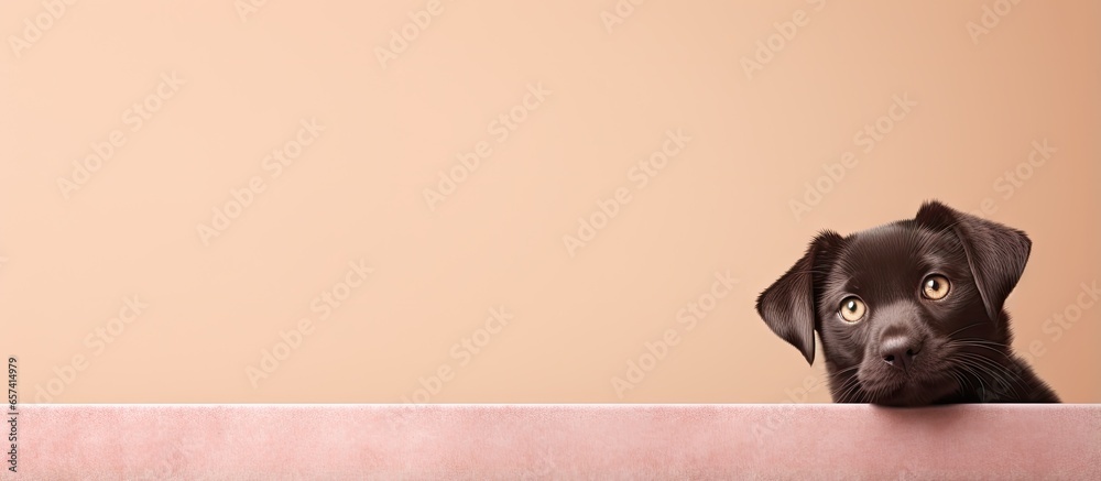 Poster copy space image on isolated background highlights cat and dog