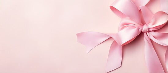 copy space image on isolated background with a single pink ribbon