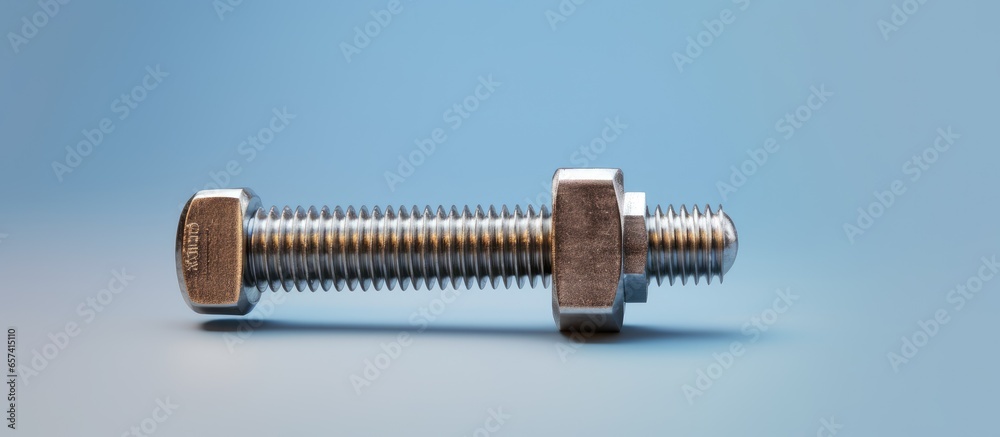 Poster copy space image on isolated background with isolated bolt and nut