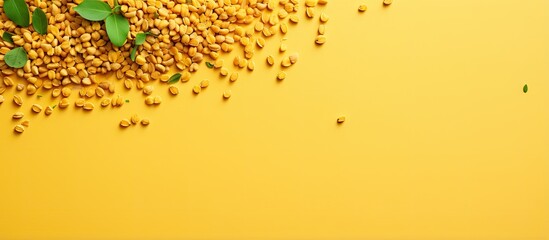 copy space image on isolated background showcasing fenugreek seeds