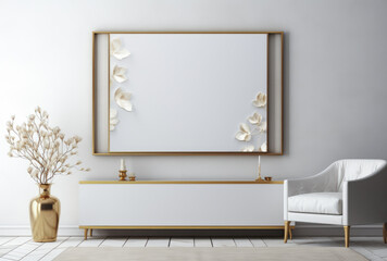 Frame hanging on a luxury room wall