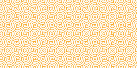 Fototapeta premium Abstract Pattern wave lines brown spirals white scripts background. seamless scripts geomatics overlapping create retro line backdrop pattern background. Overlapping Pattern with Transform Effect.