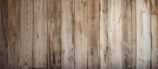 Aged wooden surface with lined up long boards Planks with grain and texture Faded neutral tones With copyspace for text
