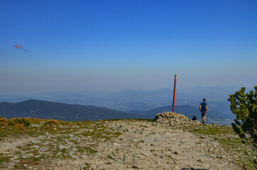 hiking in the mountains