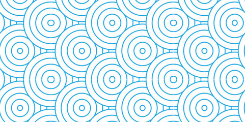 	
Seamless geometric ocean spiral pattern and abstract circle wave lines. blue seamless tile stripe geomatics overlapping create retro square line backdrop pattern background. Overlapping Pattern.